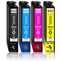 Druckerparadies 4er Pack Druckerpatronen 502 502XL kompatibel mit Epson WF-2860 Tintenpatrone (4-tlg)