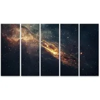 islandburner Leinwandbild Großer Meteorit fällt vor sternenklarem Himmel auf die Erde, tief