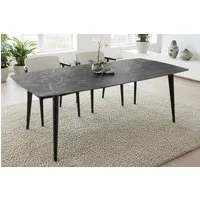 riess-ambiente Esstisch MILANO 160cm anthrazit / schwarz · Keramik, Metallgestell, rechteckig (Einzelartikel, 1-St), Tisch im Naturstein-Design mit 6 Plätzen - ideal für Küche & Esszimmer