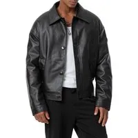 RedBridge Lederimitatjacke im Oversized-Look - Knopfverschluss, Urban Style