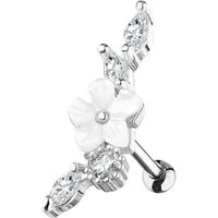 Taffstyle Piercing-Set Knorpel Ohrstecker Vintage Blume mit Kristallen, Tragus Helix Cartilage Ear Piercing 316 L Chirurgenstahl Stud Strass