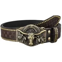 Ware aus aller Welt Koppelgürtel Western Gürtel in Lederoptik Longhorn Schnalle Westerngürtel Stierkopf