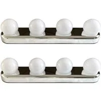 HAC24 LED Spiegelleuchte 2er Set LED Spiegellampe Spiegel Kosmetik Make Up Leuchte, mit Saugnäpfen