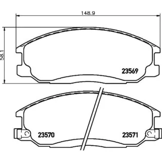 Hella Bremsbel?ge vorne Daewoo Hyundai Ssangyong