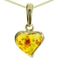 OSTSEE-SCHMUCK Kette mit Anhänger Ostsee-Schmuck Kette mit Anhänger Herz Kette mit Anhänger Herz (2-tlg)