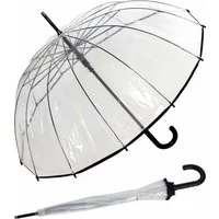 HAPPY RAIN Stockregenschirm 14teiliger Regenschirm mit Automatik transparent, durchsichtig