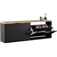 Planetmöbel Schuhschrank Flur Möbel Schuhrank, verschiedene Farben (Schuhschrank für Flur & Garderobe, Wandmontage oder Bodenstehend) passend für 4-6 Paar Schuhe je Schuhkipper