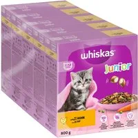Whiskas WHISKAS® Karton Trocken Junior mit Huhn 5 x 800g, Trockenfutter für: Katze