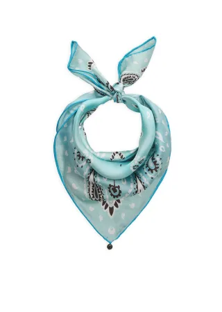 Luxuriöses Nicki Tuch aus reiner Seide mit Muster blau - Gr. - ONE SIZE