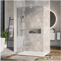 Bernstein Walk-in-Dusche EX101, Einscheibensicherheitsglas (ESG), (1 tlg), Klarglas, 10 mm, rahmenlos, Profil Chrom