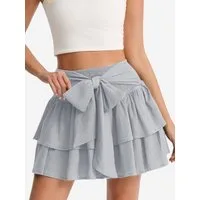Imily Bela Skort Damen Doppellagiger Tortenrock (Packung, 1-tlg., 1per-Pack) in Unifarbe