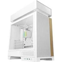 CL6600 WH, Tower-Gehäuse weiß/holz, Tempered Glass