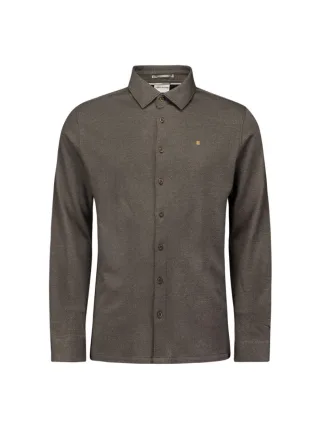 No Excess - Jersey Hemd in Melange Stretch braun - Gr. - XXL