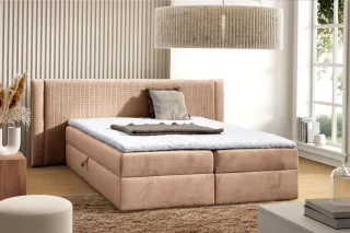 Boxspringbett Schlafzimmerbett CEDRIC 120x200cm Stoff Magic Velvet Lachs