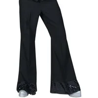 Funny Fashion Kostüm Schlaghose Herren Pailletten schwarz