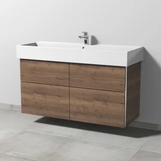 Sanipa 3way Waschtischunterbau zu Duravit Vero Air Waschtisch mit 4 Auszügen, Eiche-Tabak BR43650
