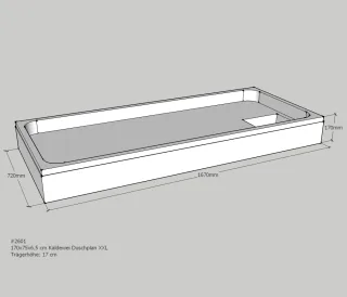 Neuesbad Wannenträger für Kaldewei Duschplan XXL 75x170x6,5 SD24005