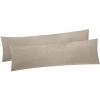 Heubergshop Seitenschläferkissenbezug, (2 Stück), 40x145cm, Fleece Winter flauschig weich warm Set Bezug (2x-Beige)