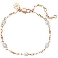 Hey Happiness Perlenarmband 18K Vergoldet – Süßwasserperlen Armkette aus Edelstahl, verstellbarer Damen-Schmuck (15,9-19,7 cm) & Brautschmuck