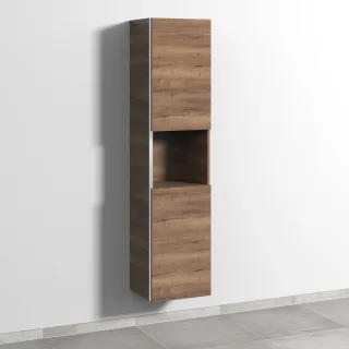 Sanipa 3way Hochschrank mit 2 Türen und 1 offenem Fach, Eiche-Tabak BR11750