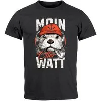 Neverless Print-Shirt Herren T-Shirt Moin Grafik Otter Aufdruck Printshirt Norden Maritim mit Print
