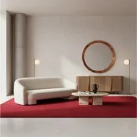 KADIMA DESIGN Teppich LECH Wohnzimmer Waschbar Schlafzimmer Wohnzimmerteppich Esszimmer Uni, Läufer, Höhe: 9 mm, Rot, 60x110 cm, Modern Esszimmerteppich Fußbodenheizung Waschbar