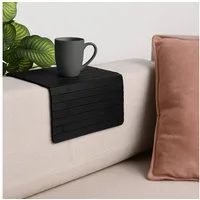 Koopman Tablett Couch 44x24 cm Bambus Braun/Schwarz, Holz, (Stück, 1-tlg., Packung), Natur Braun, Lamellen, flexibel, Stopper Unterseite