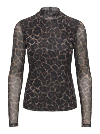 ONLY - ONLERICA MESH L/S TOP JRS NOOS Raw Umber - Gr. - S