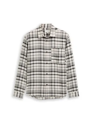 TOM TAILOR Denim - Relaxed Fit Hemd mit Karomuster schwarz/weiß - Gr. - S