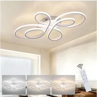 Nettlife LED Deckenleuchte Wohnzimmer Schwarz Dimmbar Modern 66/80/100CM Deckenlampe Warmweiß, Dimmbar mit Fernbedienung, LED fest integriert, Warmweiß, Neutralweiß, Kaltweiß, Nachtlichts