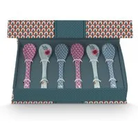 PiP Studio Teelöffel Teelöffel Set Giftset Oriental Flower Festival Porzellan Hellblau (6-t