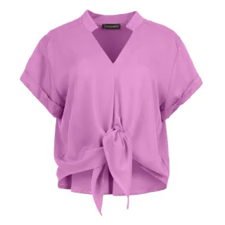 Bluse aus Viskose mit Bindung vorne in Lavendel