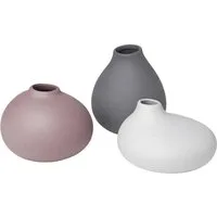 blomus Dekovase NONA Set 3 Vasen Dekovase Blumenvase Porzellan pewter micro chip bark (3er Set)