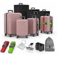 Onbest Kofferset 4er Hartschalen Trolley PREMIUM S-M-L-XL TSA-Schloss, (4 tlg), Mit sehr viel Zubehör, USB-C Anschluss