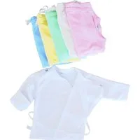 La Bortini Wickelshirt Baby Wickelhemdchen Flügelshirt für Neugeborene aus reiner Baumwolle, 44 50 56 62 68