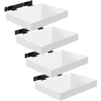 Woltu Wandregal, 4-tlg., Wandboard freischwebend Schweberegal Holz Board