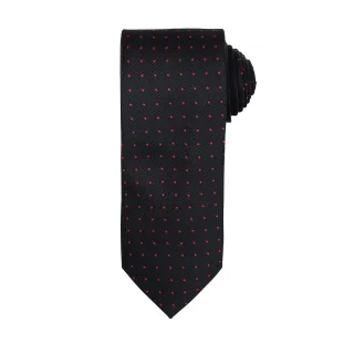 Premier Mens Micro Dot Pattern Formal Work Krawatte (Schwarz/Rot)