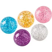 BRUNNEN Bastelkartonpapier BRUNNEN 1x Flummi Glitter 4cm - Gummiball mit Glitzer-Effekt