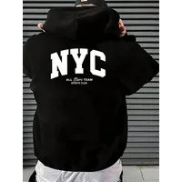 RMK Hoodie Herren Kapuzenpullover Pullover Langarm Oversize New York NY mit Baumwolle