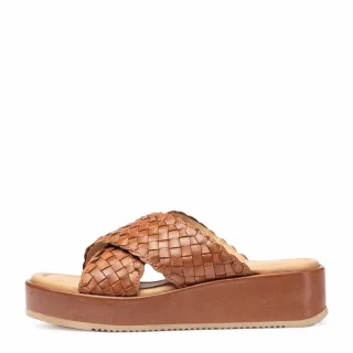 unisa - Sandalen mit breiten Plaidriemen braun - Gr. - 36