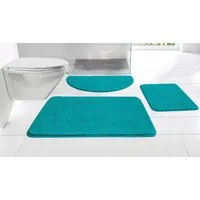 OTTO home Badematte Regona, Badteppich, Badvorleger, Badezimmer Teppich, Höhe 15 mm, rutschhemmend beschichtet, schnell trocknend, strapazierfähig, fußbodenheizungsgeeignet, Polyester, rechteckig, Uni Farben, besonders weich, als rechteckig und halbr