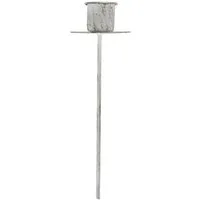 Ib Laursen Kerzenständer Ib Laursen Kerzenhalter, Spieß für Stabkerzen Grau Weiß H 15xØ4cm, Zink, rostfrei,dekorativ, für Stabkerzen, versch. Farben