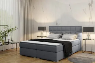Boxspringbett PRATO Stoff Grau 200x200cm