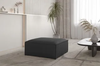 Polsterhocker Designerhocker CELES PREMIUM 105x105 cm in Stoff Scala Anthrazit