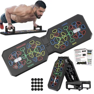 Bominfit 100-150kg Load-bearing Foldable Push Up Board Multi-Function Push-up Training Board Set for Chest Abdominal Mus