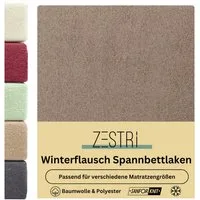 Zestri Spannbettlaken Winterflausch Bettlaken, kuschlig & weich, bis 40 cm Steghöhe, Gummizug: rundum, für normale Matratze Wasserbett Boxspringbett, Teddyflausch