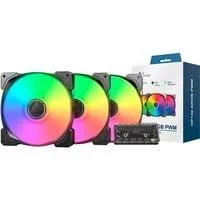 HP140 ARGB PWM 140x140x25, Gehäuselüfter schwarz, 3er Pack, 140 mm