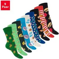 Footstar Basicsocken Damen/Herren Bunte Motiv Socken Funny Baumwollsocken