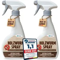 FUTUM Holzwurm-Ex 2x500ml Holzwurm-Spray gegen Holzwürmer, Hausbock mit Langzeitwirkung, MADE IN GERMANY