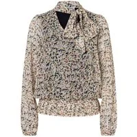 MORE&MORE Klassische Bluse bedruckte Chiffonbluse mit Schluppe